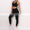 New Style Sexy Half Zip Racerback Sports Gym Bra Scrunch Butt Drawstring Leggings Yoga Suir Set Workout Wear Clothes For Women