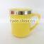 14oz inner stainless steel outer plastic travel mug for elder