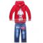 2015 New Design Hero Sets Boys Big Hero 6 Clothing set Children Printed Suits Baby Long Sleeve Hoodies +Jean Kids Casual Clothes