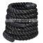 Black high strength fitness battle rope
