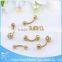 Wholesale China crystal piercing titanium anodized black 14g eyebrow rings