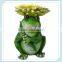 Cute frog resin solar garden light bird feeder