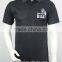 black color polyester 200gsm silkscreen printed man polo t-shirt