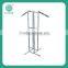 chrome metal hanging clothes display rack with single hanging bar