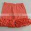 Wholesale baby ruffle shorts soft knit cotton baby icing ruffled shorts
