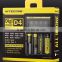 New stock Nitecore D4 Lcd Battery Charger Universal Smart Intelligent Digital 2.0 Fit LI-ion NiCd NiMh charger