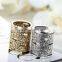 vintage antique silver plating colour metal alloy flower court shape scarf ring