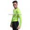 custom long sleeve fluo yellow Nylon skin compression tights