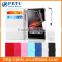 Set Screen Protector Stylus And Case For Sony Xperia E Dual C1605 , Leather Wallet White Phone Case