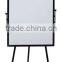 Height adjustable round tubes tripod flip chart magnetic whiteboard with stand for office use