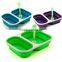 Silicone Collapsible Lunch Box Eco Double Silicon Lunch Box Folding Flat Collapsible Lunch Container