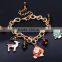 2016 TOP New Fashion colorful Christmas style chain link christmas bracelet