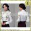 Philippine Silk Satin Flower Printed Mature White Collar Shirt