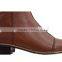 Women's brown leather low heel boots