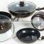 Black Coating Forged Non Stick Cookware Set With Lid Supplier's Choice