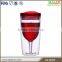 Custom printed double wall wine glass acrylic tumblers