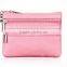 Promotional Gift Handmade Zipper Leather Coin Case Change Case Leather Coin Purse Change Purse