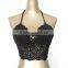 Cotton/polyester Black Women Beachwear Crochet Knitting Bikini in Top