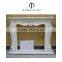 Interior fireplace mantel design with people sculpture