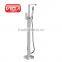 Floor mounted tub filler brass shower handset faucet bathroom