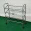 4 Tiers Metal Shoes Rack 12 Pairs Easy Assemble Shoe Rack With 4 Wheels