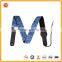 leather guitar strap ends and custom logo cotton material jean guitar strap acoustic guitar strap