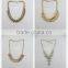 New arrival gold mesh chain blue crystal necklace