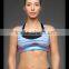 Hot girl abstract printed sports bra with crisscross straps on the back yoga fitness sports bra office In Unite State (USA)