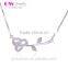 2015 Latest Design Beads Hawaii Flower Necklace Rhinestone Pendant