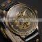 Vintage Bronze Steampunk Skeleton Automatic Mechanical Analog Men Watch