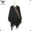 High Quality Fashion Woven Poncho with Fringes