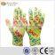 sunnyhope colored pattern good quality nitrile coated knit gloves