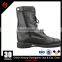 full grain leather military boots with zippers and one bukle