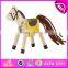 2016 Wholesale cheap kids mini wooden toy horse for sale W06D031