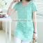 latest girls fashion tee shirt factory quality casual lady lace summer t shirt