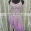 Yifusha women purple floral lace clothing for dance QQ023