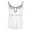 2016 Latest Summer Women Sexy Cut Out Contrast Bulk White Tank Tops HSD9334