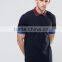 Custom Short Sleeve Button Placket Rib Collar Cuff Tip Men's 100% Polyester Breathable Pique 200g Navy Plain Casual Polo Shirt