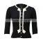 Cashmere And Silk Ladies Cardigan With Contrast Trims And Full Buttons