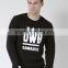 Black Custom Printed Sweatshirt Fleece Lined Autumn Casual Mens Clothing Pullover 80% Cotton 20% Polyester Fabric Material Sweat