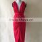 MGOO New Design Fast Selling OEM Sexy Deep V bodycon Night Party Bandage Dress Red Belted Evening Dress Z271