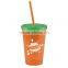 USA Made 16 oz Insulated Tumbler With Straw And Lid - double-wall, BPA/BPS-free and comes with your logo