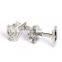Luxurious Rhinestone Silver Crown Shirt Wedding Men Cufflinks Crystal
