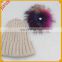 Hot Sale Fur Pompoms Ball Baby Beanies Crochet Kids Hats Lovely Knitted Cap Snowflakes Pom Poms Bobble Ski Hat