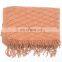 TOROS fashion winter acrylic scarf plain solid color wrinkle scarf with long tassel knit shawl scarf