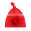 2017 new fashion children's fashion hair ball knot sharp angle cap new born baby hat