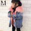 New Design Cute Winter Jacket Kids / Wholesale Real Rabbit Fur Kids Life Jacket / Fashion Raccoon Fur Collar Kids Denim Jacket