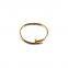 High polished stainless steel nail style love bangle bracelet oval gold charm fits 7.5 inch wrist