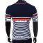 OEM Fashion Men's 100% Cotton Striped Custom Polo Shirt with Logo Embroidery
