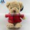 custom 25cm long plush stuffed teddy bear toys with red clothes